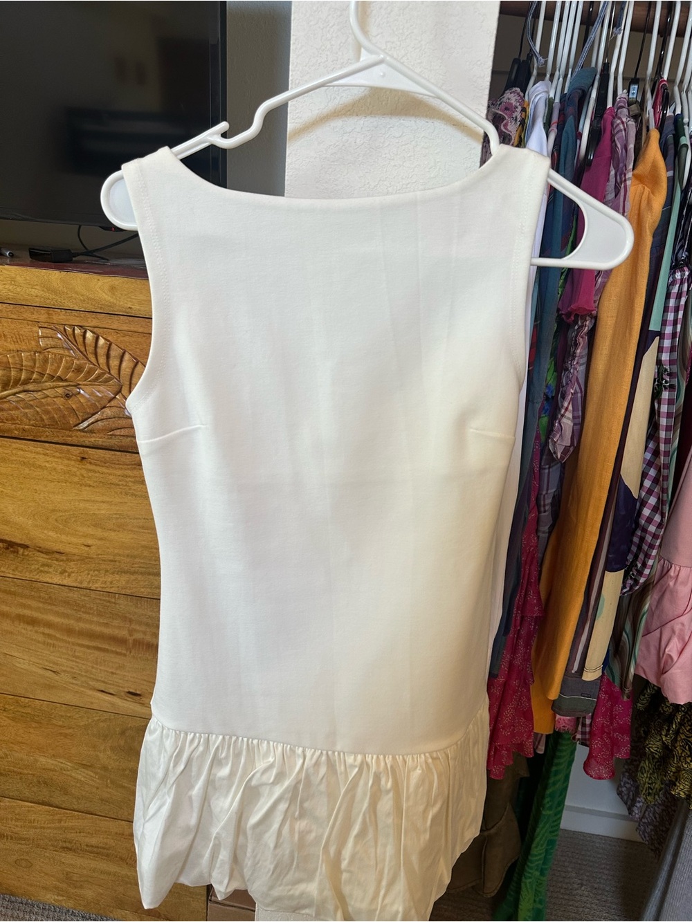 Miaou Ivory Sleeveless Ruffle-Hem Formal Dress